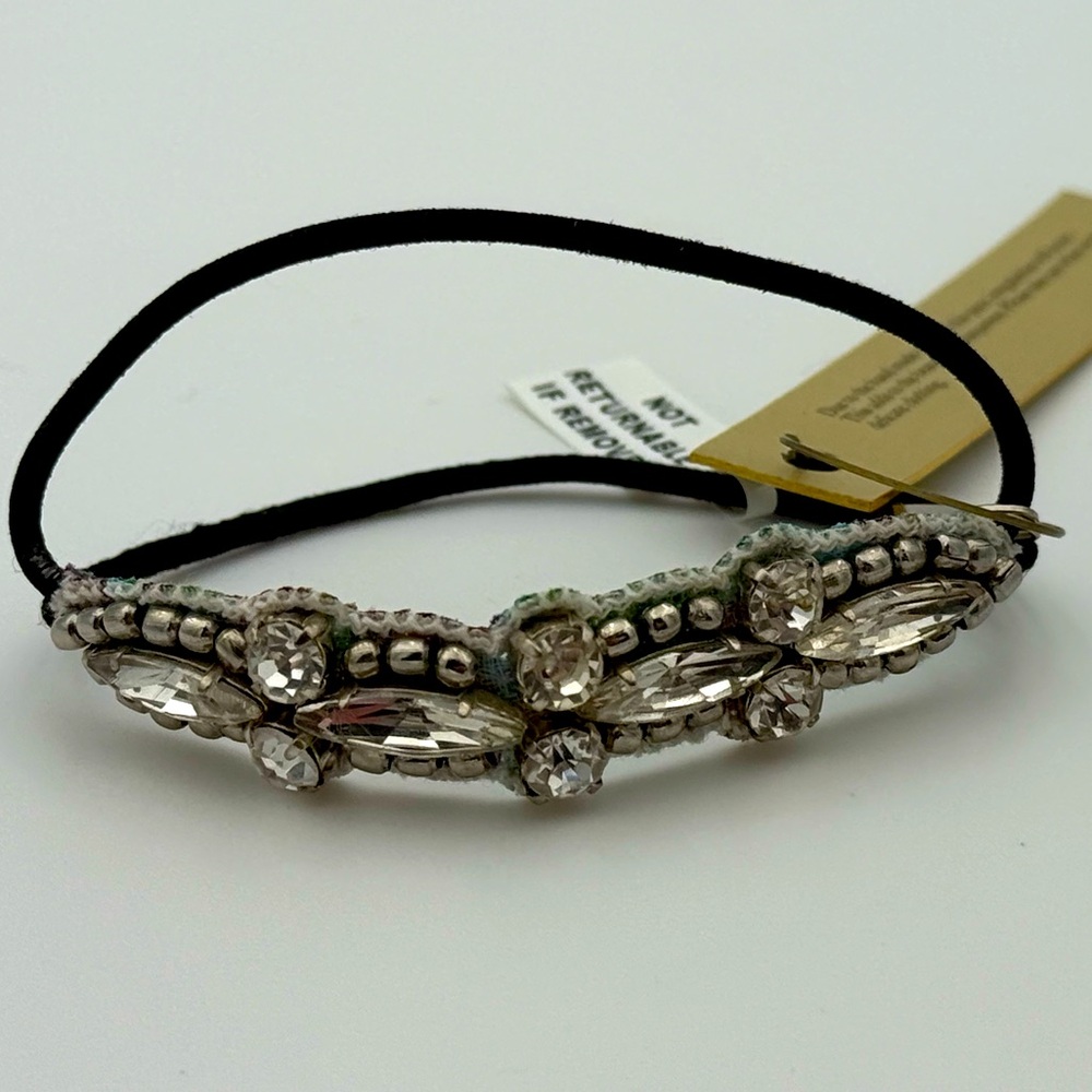 Deepa Gurnani Silver Crystal Hairband Hair Tie